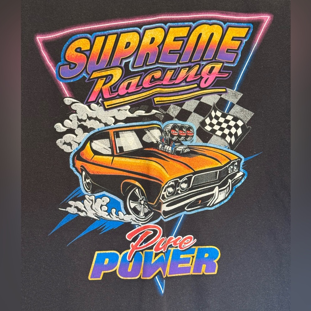 DOM Men’s Supreme Racing Black Graphic Tee - Picture 2 of 4